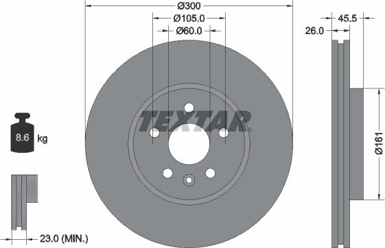 Textar 92243303 - Əyləc Diski furqanavto.az