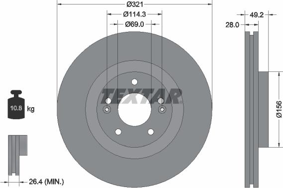 Textar 92242905 - Əyləc Diski furqanavto.az