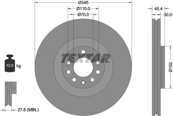 Textar 92242403 - Əyləc Diski furqanavto.az