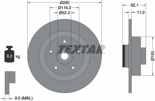 Textar 92254100 - Əyləc Diski furqanavto.az