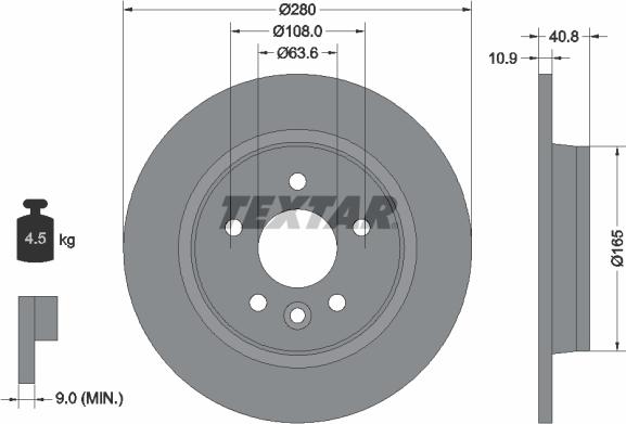 Textar 92255603 - Əyləc Diski furqanavto.az