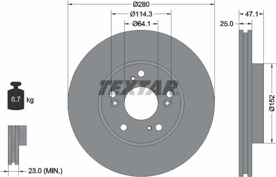 Textar 92252503 - Əyləc Diski furqanavto.az