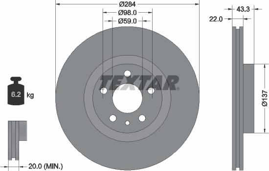 Textar 92252803 - Əyləc Diski furqanavto.az