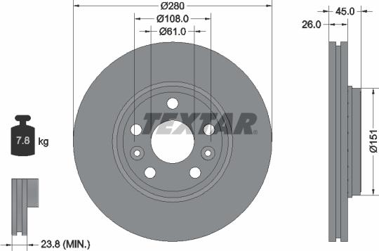 Textar 92257903 - Əyləc Diski furqanavto.az