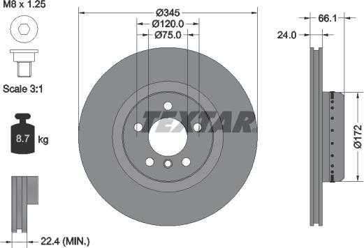 Textar 92265125 - Əyləc Diski furqanavto.az