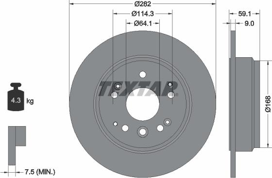 Textar 92261703 - Əyləc Diski furqanavto.az