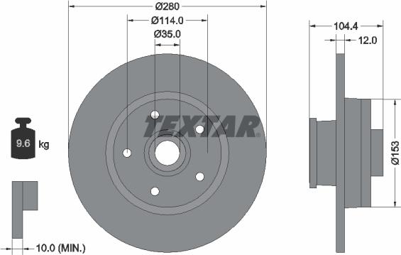 Textar 92268903 - Əyləc Diski furqanavto.az