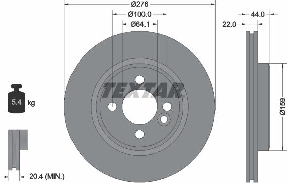 Textar 92262400 - Əyləc Diski furqanavto.az