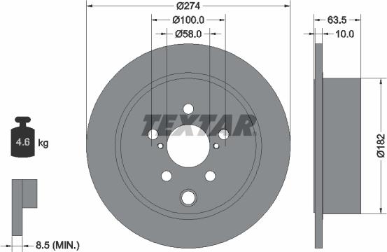 Textar 92262003 - Əyləc Diski furqanavto.az