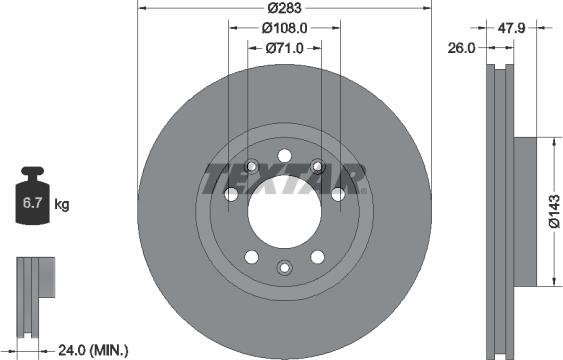 Textar 92267903 - Əyləc Diski furqanavto.az