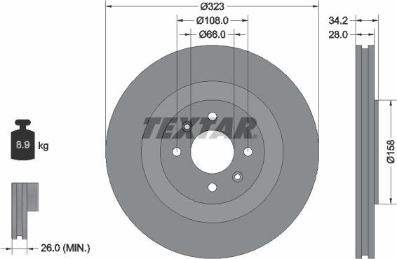 Textar 92267103 - Əyləc Diski furqanavto.az