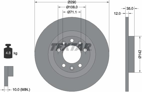 Textar 92267303 - Əyləc Diski furqanavto.az