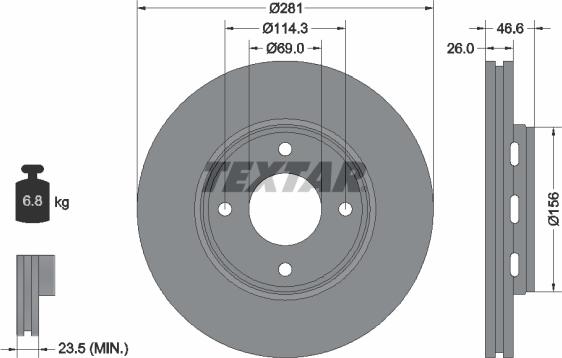 Textar 92204400 - Əyləc Diski furqanavto.az