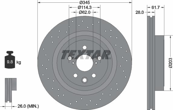 Textar 92204203 - Əyləc Diski furqanavto.az