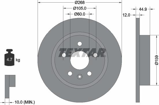 Textar 92205500 - Əyləc Diski furqanavto.az