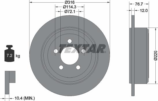 Textar 92202703 - Əyləc Diski furqanavto.az