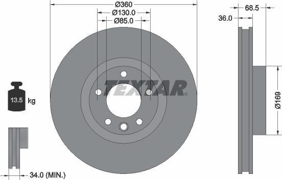 Textar 92219605 - Əyləc Diski furqanavto.az