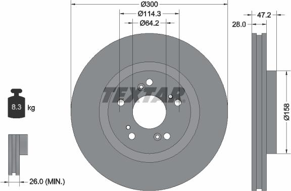 Textar 92284603 - Əyləc Diski furqanavto.az