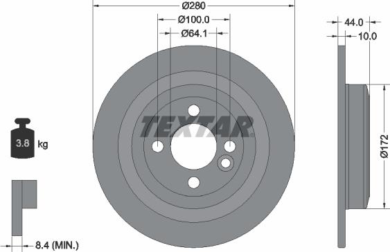 Textar 92234005 - Əyləc Diski furqanavto.az