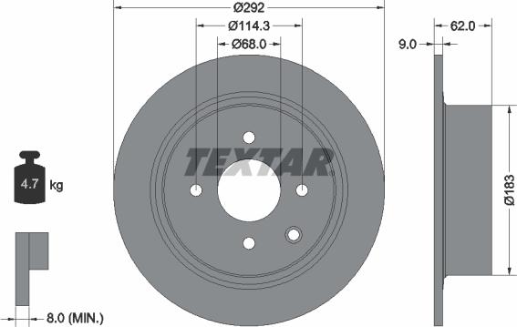 Textar 92234303 - Əyləc Diski furqanavto.az