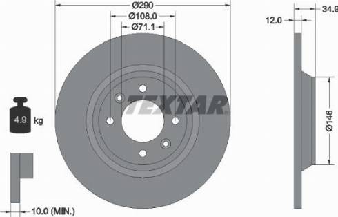 Textar 92231300 - Əyləc Diski furqanavto.az