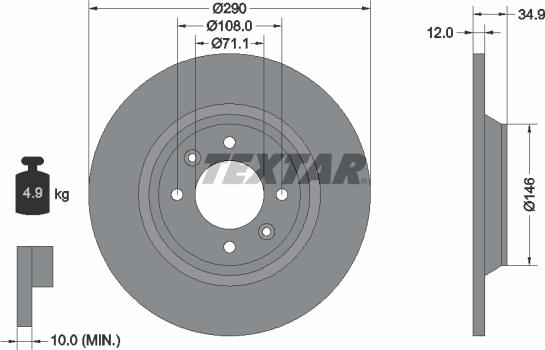 Textar 92231303 - Əyləc Diski furqanavto.az