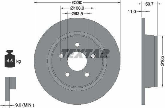 Textar 92238903 - Əyləc Diski furqanavto.az