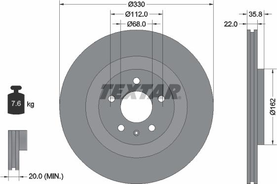 Textar 92238303 - Əyləc Diski furqanavto.az