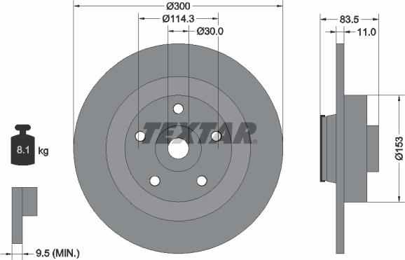 Textar 92233100 - Əyləc Diski furqanavto.az