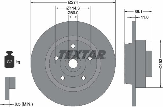 Textar 92232603 - Əyləc Diski furqanavto.az