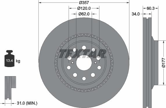 Textar 92224303 - Əyləc Diski furqanavto.az