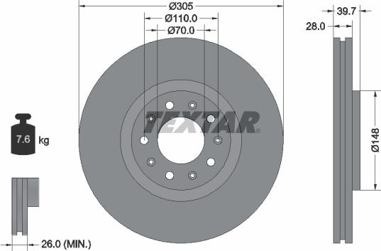 Textar 92220800 - Əyləc Diski furqanavto.az