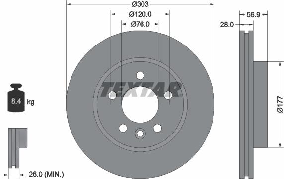 Textar 92228903 - Əyləc Diski furqanavto.az