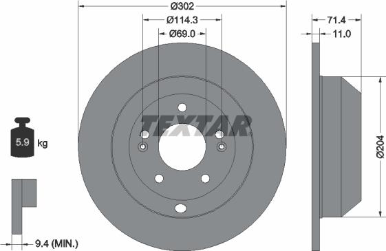 Textar 92223403 - Əyləc Diski furqanavto.az