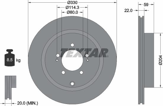 Textar 92223700 - Əyləc Diski furqanavto.az