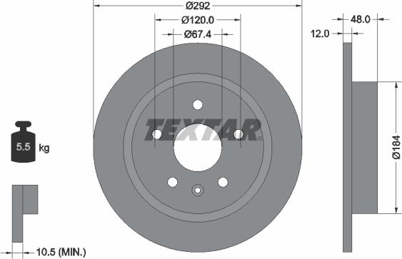 Textar 92222903 - Əyləc Diski furqanavto.az