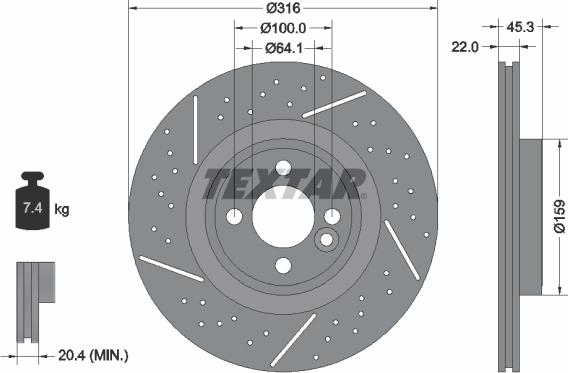 Textar 92279105 - Əyləc Diski furqanavto.az