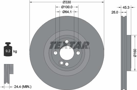 Textar 92275403 - Əyləc Diski furqanavto.az