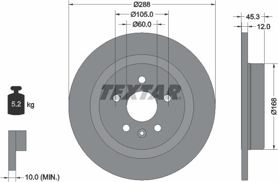 Textar 92275203 - Əyləc Diski furqanavto.az