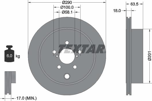 Textar 92270903 - Əyləc Diski furqanavto.az