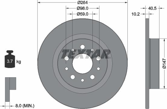 Textar 92271703 - Əyləc Diski furqanavto.az