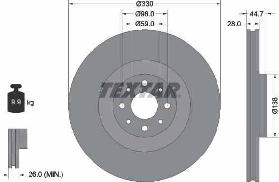 Textar 92272403 - Əyləc Diski furqanavto.az