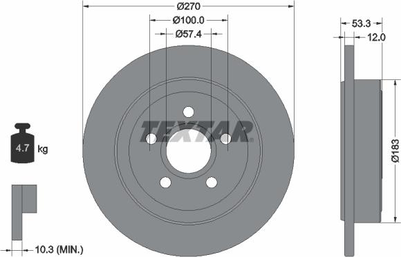 Textar 92277903 - Əyləc Diski furqanavto.az