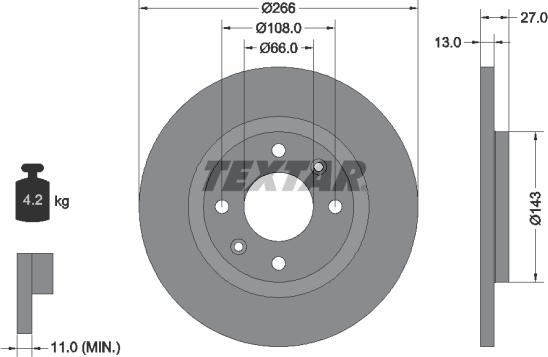 Textar 92089103 - Əyləc Diski furqanavto.az