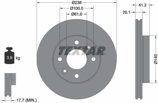 Textar 92036200 - Əyləc Diski furqanavto.az