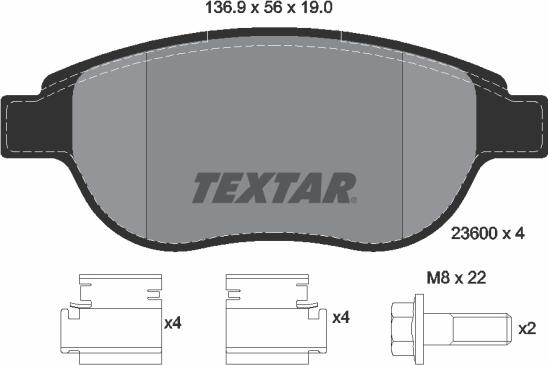 Textar 89007600 - Əyləc dəsti, diskli əyləclər furqanavto.az