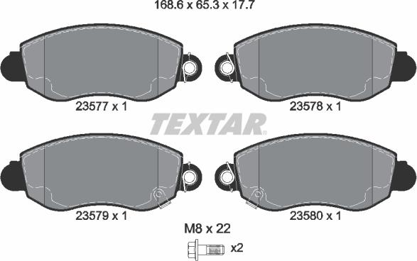 Textar 89007200 - Əyləc dəsti, diskli əyləclər furqanavto.az