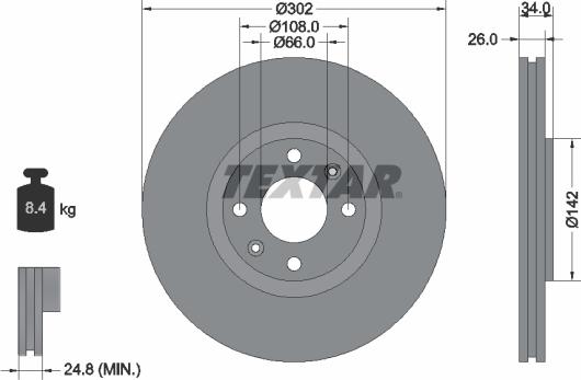 Textar 92133200 - Əyləc Diski furqanavto.az