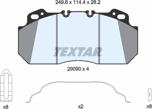 Textar 2909009 - Əyləc altlığı dəsti, əyləc diski furqanavto.az