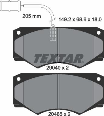 Textar 2904001 - Əyləc altlığı dəsti, əyləc diski furqanavto.az